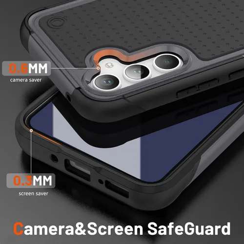 Vista 75 de Jeylly Compatible con Samsung Galaxy A22 5G Funda, Funda Samsung A22 5G con 2pcs protectores de pantalla de vidrio templado