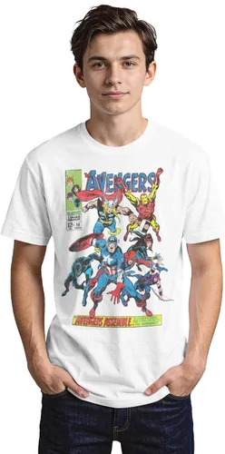 Vista 5 de Marvel Camiseta para hombre Marvel Avengers Comics Crew para hombre Gris Carbón jaspeado