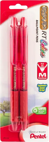 Vista 9 de Pentel RSVP RT Colors - Bolígrafo retráctil (1.0mm) trazo medio, color rosa, barril, tinta rosa, caja de 12 (BK93CRP-P)