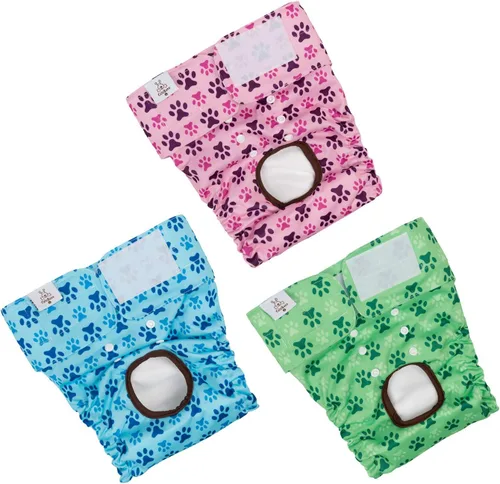 Vista 18 de CuteBone - Pañales para perras, paquete de 3 unidades para perritos, talla XS, D14XS