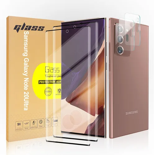 Vista 15 de Paquete de 3 protectores de pantalla de vidrio templado aplicables para Samsung Galaxy Note 10plus de 6.8 pulgadas, compatible con identificación