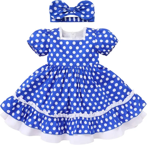 Vista 5 de Vestido de lunares para niña, ocasiones especiales, retro, de los años 50, vintage, clásico, vestido de fiesta de té