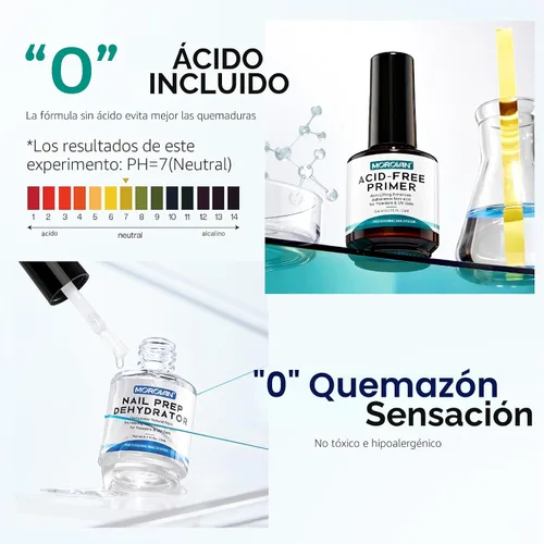 Vista 4 de Morovan - Deshidratador de uñas e imprimación con capa base superior de gel