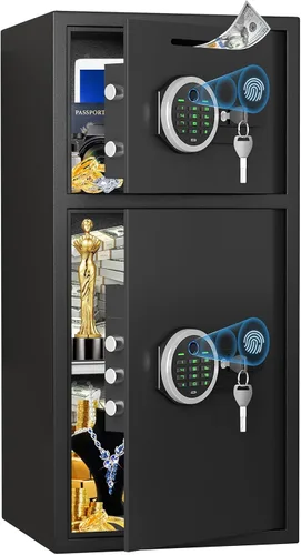 Vista 10 de Caja fuerte de seguridad digital extra grande de 6.0 pies cúbicos, resistente al fuego, impermeable, con ranura para depósito, alarma antirrobo