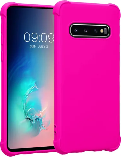 Vista 8 de KIOMY Funda para Samsung Galaxy S10, a prueba de golpes, diseño híbrido, parte trasera de policarbonato duro con interior de TPU flexible 2 en 1