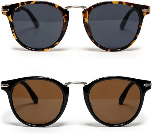 Vista 10 de VISOONE Classic Round Sunglasses for Women Men