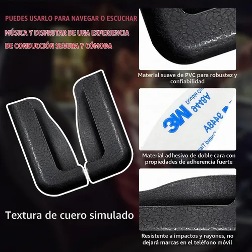 Vista 4 de Dickno 2 soportes multifuncionales para teléfono móvil, ancho ajustable, soporte de teléfono para tablero de automóvil, soporte para teléfono