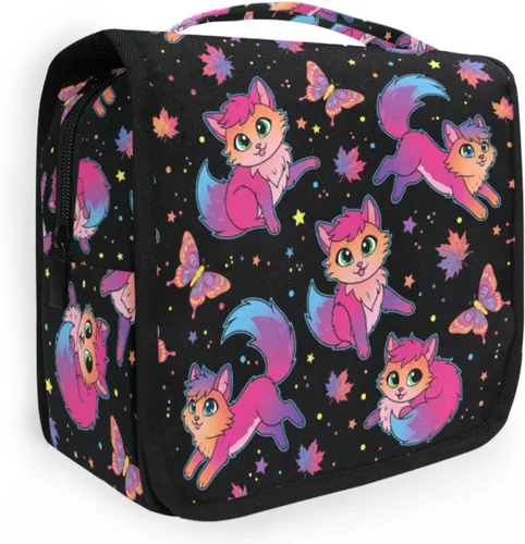 Vista 20 de MNSRUU Hanging Toiletry Bag Bats Satellites Skulls and Trees Travel Makeup bag for Toiletries Portable Travel Toiletry Organizer Cosmetic Bags with
