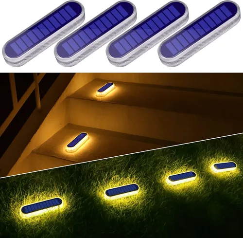 Vista 7 de Luces solares para cubierta al aire libre, impermeables, luces de paso al aire libre, panel solar, luces solares ABS anti-presión, luces solares Azul