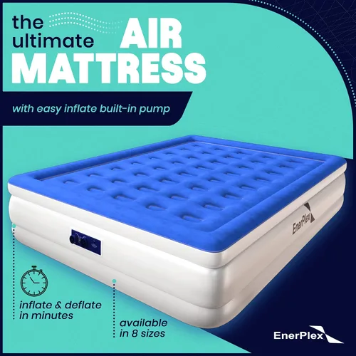 Vista 2 de EnerPlex Colchón de Aire con Bomba Incorporada - Colchón Hinchable Autoinflable con Soporte para el Cuello - Cama de Aire Inflable para Viajes