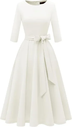 Vista 30 de DRESSTELLS Vestidos de cóctel para mujer, vestido vintage de boda para Negro