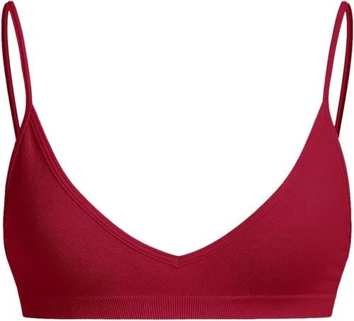 Vista 11 de SweatyRocks Bralette Triangular para Mujer con Escote Pronunciado Sujetador con Cuello en V Sin Cables Sin Relleno Suave Cómodo para Uso Diario