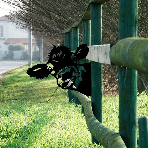 Vista 3 de TOKLYUIE Arte metálico de animales Peeping – Decoración de metal de vaca miradora para decoración de jardín al aire libre, patio trasero, césped