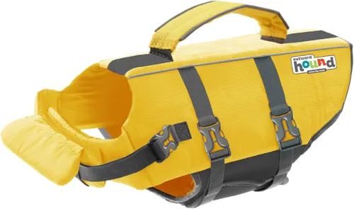 Vista 16 de Outward Hound - Chaqueta salvavidas para perros Max Buoyancy, Adjustable Fit, Head/Neck Support, Rescue Handle, Reflective, Swimming & Boating
