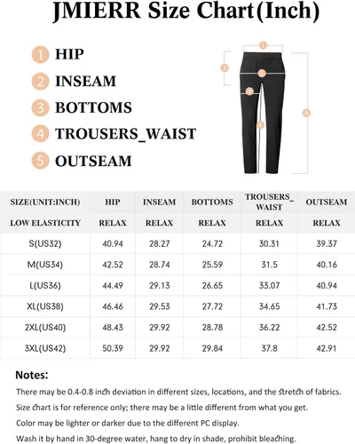 Vista 6 de JMIERR Pantalones cargo de sarga para hombre, estilo casual, de algodón, con cordón, clásicos, chinos, elásticos, pantalones de senderismo con 6
