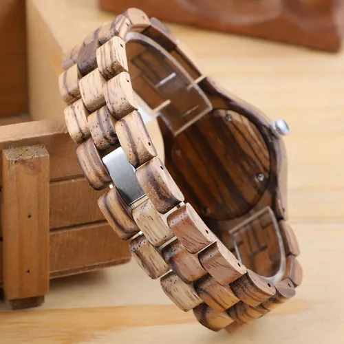 Vista 37 de Dentily Relojes de madera natural para mujer, reloj de cuarzo hecho a mano, reloj de pulsera único deportivo para mujer