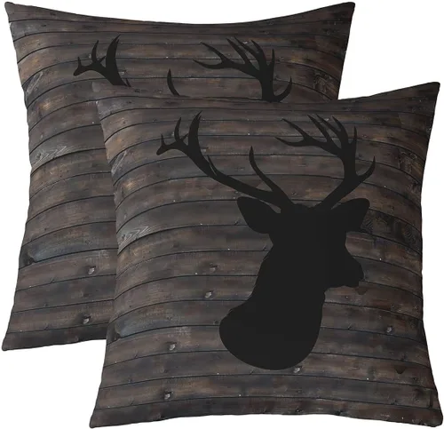 Vista 10 de Juego de 2 fundas de almohada con estampado de piel de vaca de 16"x16", fundas de cojín de piel de vaca para sala de estar, dormitorio, casa