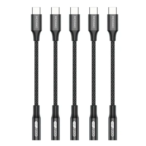 Vista 7 de MOSWAG Adaptador de audio USB tipo C a conector de auriculares hembra de 0.138 in, sonido de alta fidelidad For