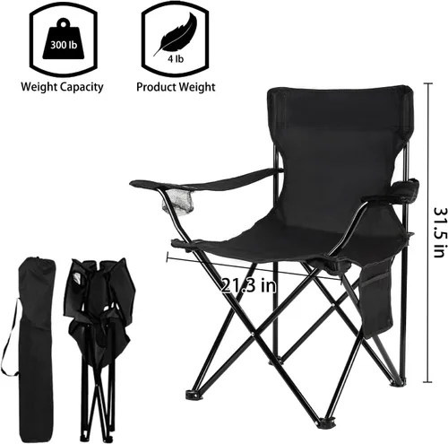 Vista 3 de Damei century Paquete de 4 sillas plegables para camping, ligeras, sin instalación, silla portátil para playa, césped, deportes al aire libre
