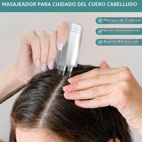 Vista 5 de Aplicador de minoxidil, aplicador de aceite de cuero cabelludo. Peine de aceite (plata)