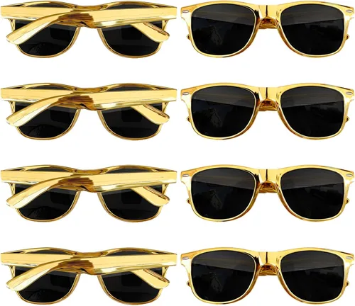 Vista 15 de Suministros para regalos de fiesta de colores neón Paquete de 8 gafas de sol unisex