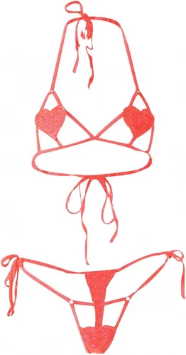 Vista 8 de Corsé de lencería para mujer para sexo travieso lazo ropa de dormir conjunto ropa interior brasier + calzoncillos accesorios club nocturno, Naranja