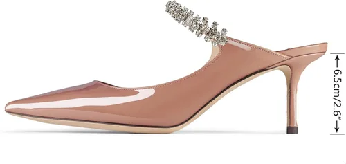 Vista 4 de MIRAAZZURRA Sandalias de tacón para mujer, sandalias de tacón alto con tiras de diamantes de imitación, sandalias de novia para mujer