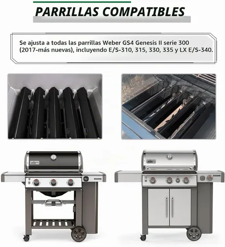 Vista 6 de 66032 66795 Barras aromatizantes de 17 pulgadas de repuesto para Weber GS4 Genesis II 300, E-310 E-315 E-335 E-330 S-335, piezas Genesis GS4 II LX