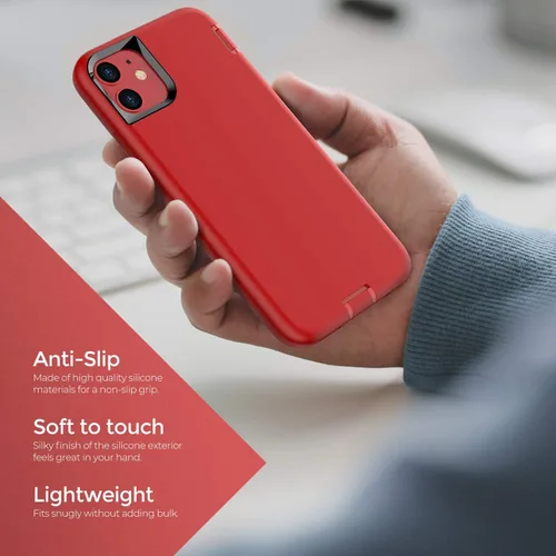 Vista 2 de ORIbox - Funda compatible con iPhone 13, acabado suave de silicona líquida exterior