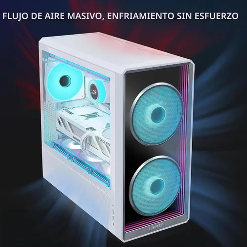 Vista 3 de Lian Li LANCOOL 217 INF Infinity Mirror Carcasa de Computadora, Torre Media ATX con 3 Ventiladores Preinstalados, 2x170mm Ventiladores ARGB