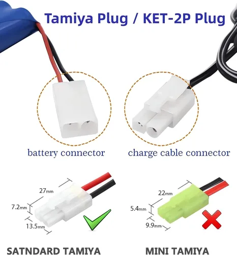 Vista 3 de Aliwisdom Cable de carga universal RC con enchufe Tamiya/KET 2P conector enchufe para batería de 7.2V Ni-MH/Ni-CD (6S), compatible con coche