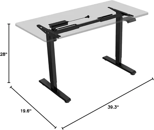 Vista 3 de FLEXISPOT EN2 Marco de escritorio de pie con regleta de alimentación de abrazadera y bandeja de gestión de cables, base de escritorio eléctrica