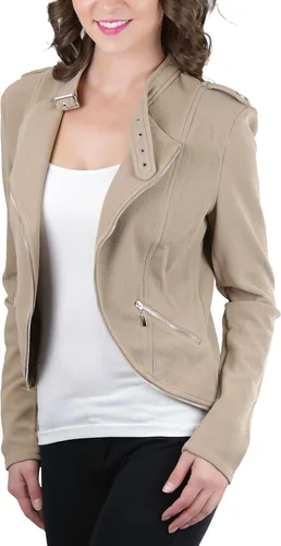 Vista 64 de ToBeInStyle Blazers de manga larga con cremallera y botones para mujer