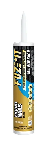 Vista 8 de Liquid Nails LN-2000, Fuze It All, 9 onzas de adhesivo para construcción de superficies, color gris, 2 - unidades, Gris