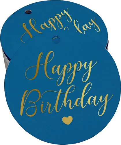 Vista 61 de Etiqueta de papel para colgar con texto en inglés «Happy Birthday» (50 unidades)