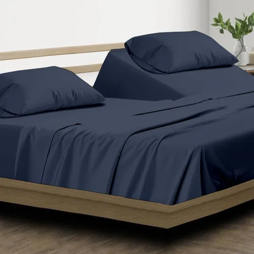 Vista 30 de SKY BEDDINGS Juego de sábanas individuales – Sábanas 100% algodón para cama individual – Juego de sábanas de 600 hilos individual con bolsillo Blanco