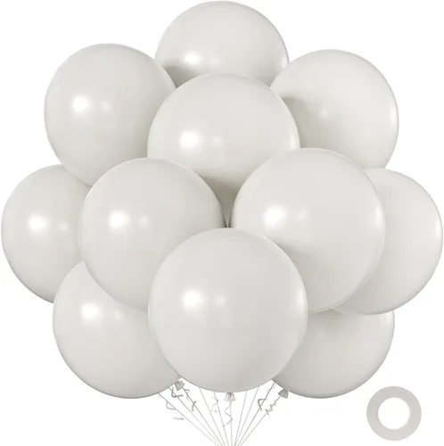 Vista 77 de KALOR Globos color morado ceniza de 18 pulgadas, 10 globos de látex mate, globos redondos grandes para bodas, baby shower, fiestas de cumpleaños