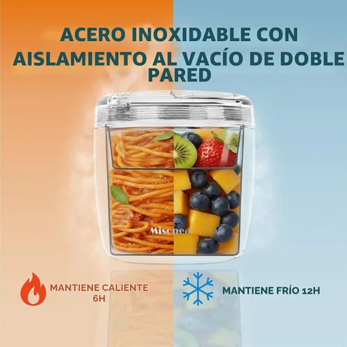 Vista 2 de Termo para Comida Caliente 32OZ, Frasco de Comida con Aislamiento al Vacío para Adultos, Termo de Sopa de Acero Inoxidable de Boca Ancha a Prueba