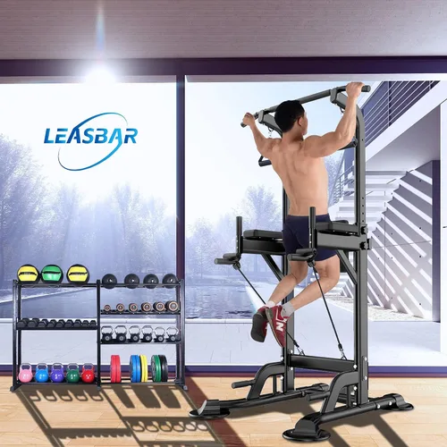Vista 8 de Pull Up Dip Station for Home Gym, Power Tower with Backrest, Adjustable Height Pull Up Bar Stand, Multifunctional Strength Training Fitness Workout