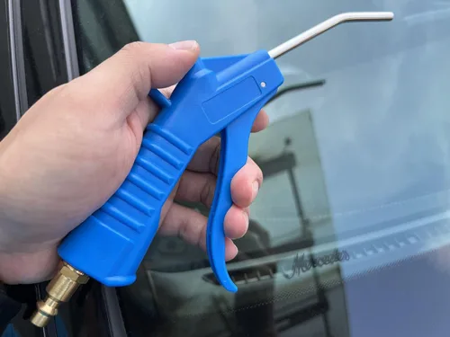 Vista 6 de SANFU Pistola de aire de codo de acero inoxidable de 4 pulgadas con enchufe de latón de 1/4 pulgadas, herramientas de aire para compresor de aire