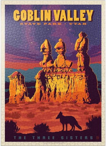 Vista 9 de MyPuzzle Goblin Valley State Park, Utah, Póster Vintage, Rompecabezas de 100 piezas para adultos