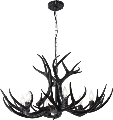 Vista 24 de JONATHAN Y JYL6301A Eldora - Candelabro LED ajustable de resina con asta de 26 pulgadas, 4 luces, glamour, rústico, cabaña, transicional, regulable