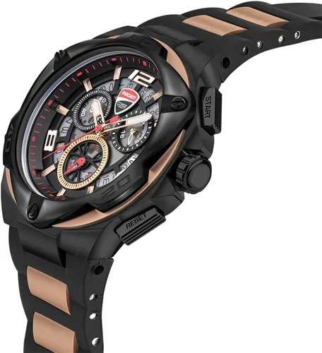 Vista 2 de Ducati Corse Reloj de colección de cronógrafo Motore, TT NEGROORO ROSA, MOTORE