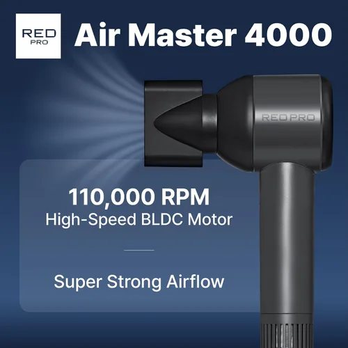 Vista 2 de RED Pro Air Master 4000 High Speed BLDC Hair Dryer, 110,000 RPM Professional Brushless Motor for Fast Drying, 40% More Compact Lightweight Design