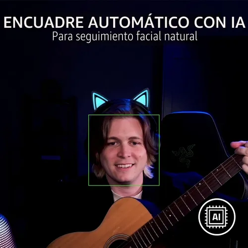 Vista 4 de Razer Kiyo V2 Webcam para transmisión y colaboración 4K 30 Fps, negro
