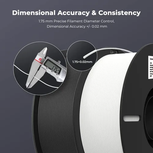 Vista 3 de Creality Paquete de 10 filamentos para impresora 3D de 0.069 pulgadas (negro, blanco, gris)