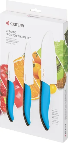 Vista 3 de Kyocera 610445-FK-3PC-WHBU - Juego de cuchillos de cerámica avanzada serie Revolution de 3 piezas, tamaños de hoja: 5.5", 4.5", 3", azul KYOCERA