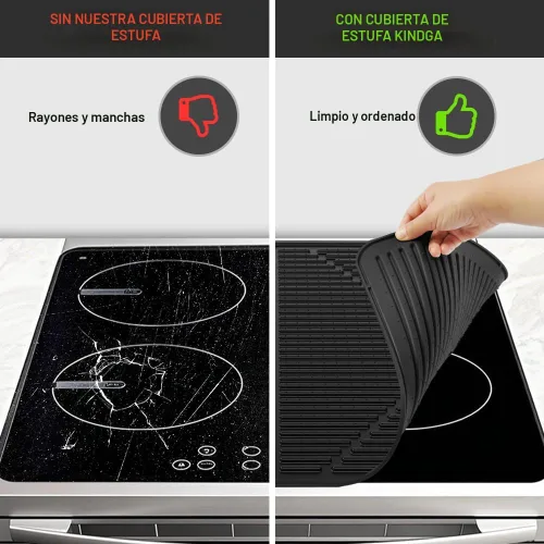 Vista 4 de KindGa Cubierta para Estufa - Cubiertas Superiores para Estufa Eléctrica - Más Gruesa - Protector de Estufa de 28 x 20 Pulgadas, Cubierta
