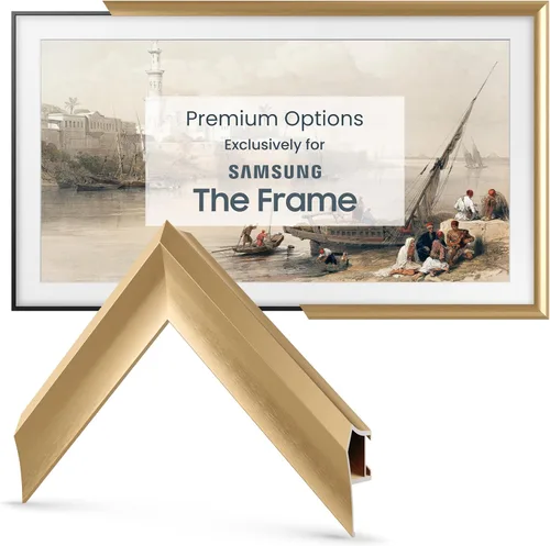 Vista 7 de Marco de TV prismático de aleación de 32 pulgadas color oro pálido, compatible solo con televisores Samsung The Frame