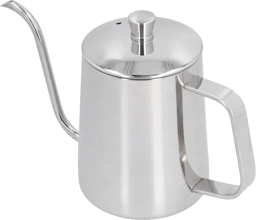 Vista 4 de Hervidor de café de acero inoxidable 304 de 20.3 fl oz vierte sobre la olla de café para el hogar cocina cafetera jarras